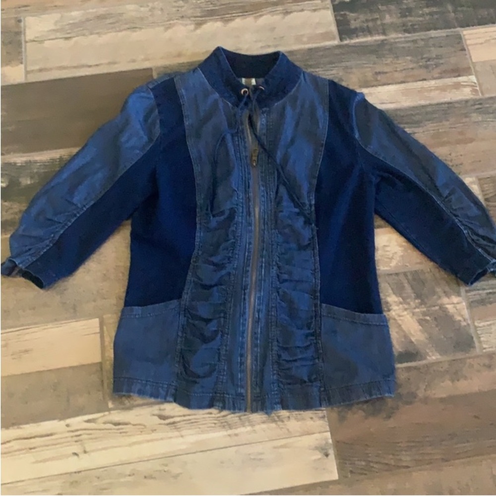 XCVI Denim Blue Women's Shacket - Picture 8 of 14